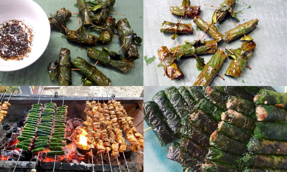 Chả cuốn lá bưởi